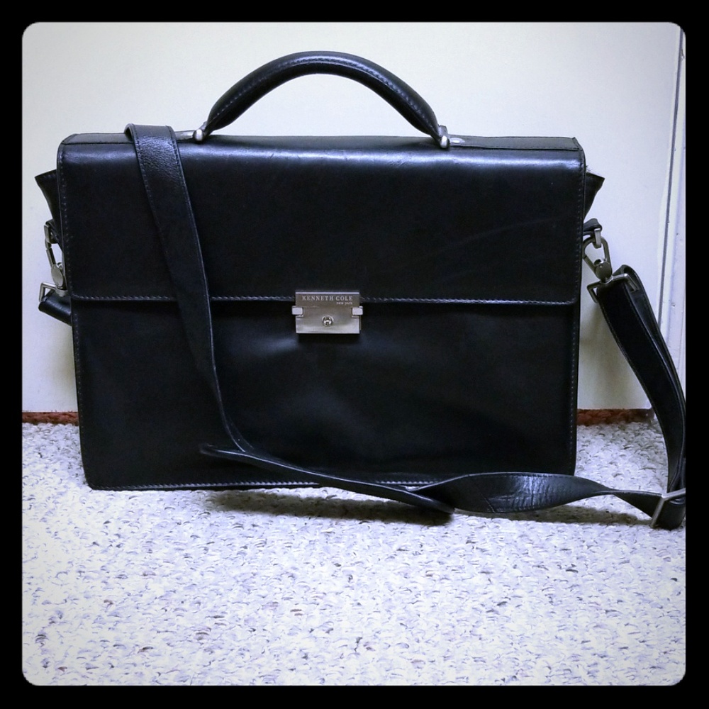 Genuine Kenneth Cole Leather Briefcase